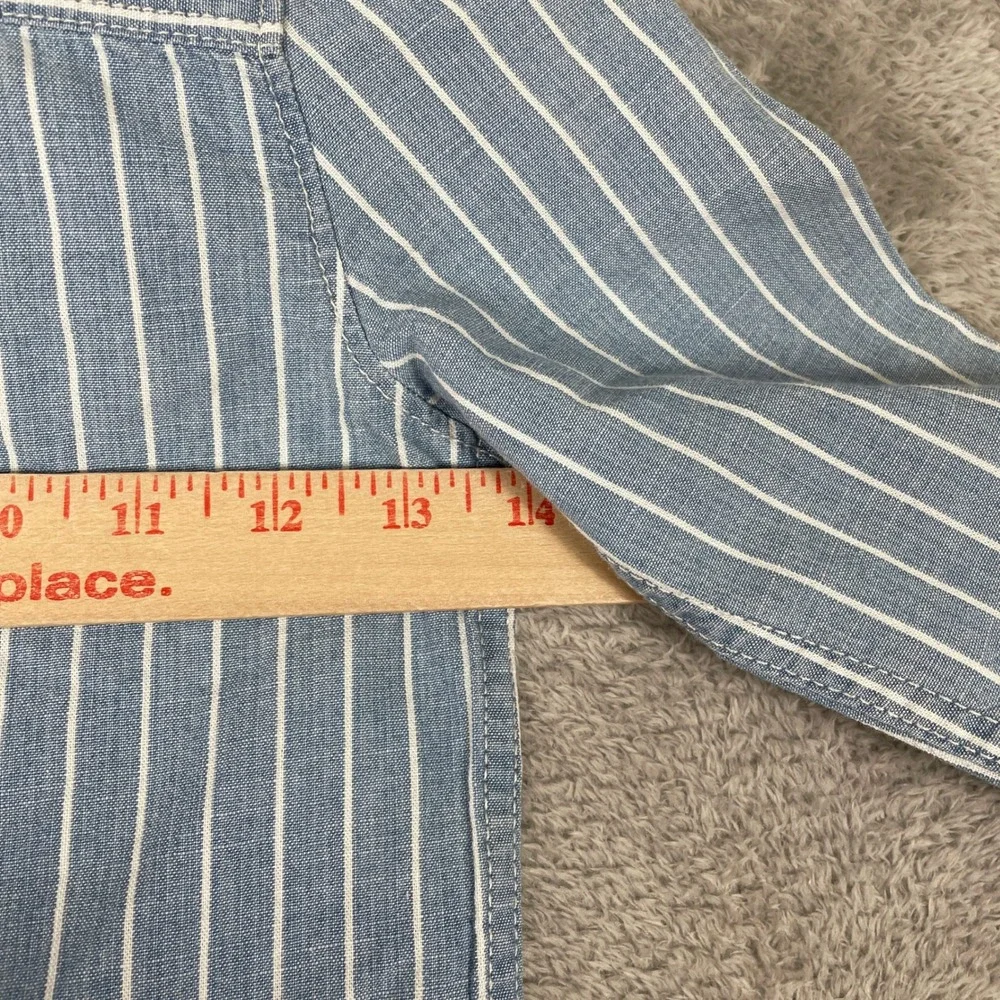 OshKosh‎ Button Down Shirt Toddler Boys Size 5T Blue Striped Long Sleeve Cotton